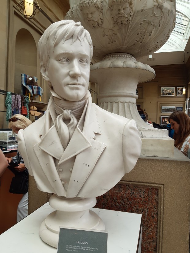 Mr Darcy's statue inside Chatsworth House